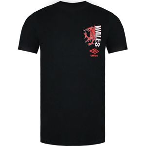 Umbro - Wales Geïllustreerd Draak - T-shirt - Zwart