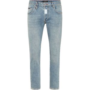 Philipp Plein - Denim Skinny Fit Broeken Hexagon - Blauw - Heren