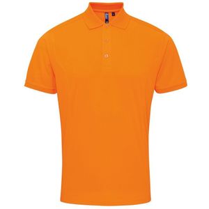 Premier Heren Coolchecker Pique korte mouw Polo T-Shirt (Neon Oranje)