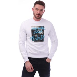 Heren Off White Rocks Type Slim Crewneck Sweatshirt in Wit Zwart