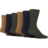 6-Pack Mannen Niet-Elastische Katoenen Diabetessokken met Naadloze Teenzone