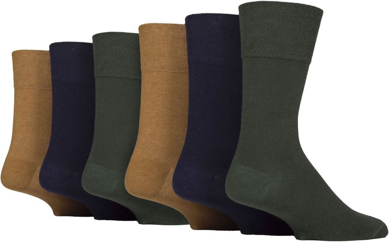 6-Pack Mannen Niet-Elastische Katoenen Diabetessokken met Naadloze Teenzone