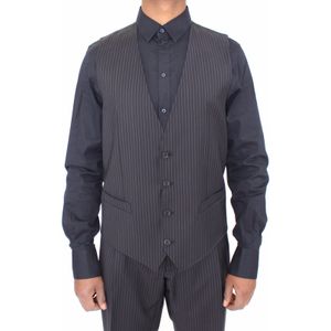 Dolce & Gabbana Heren Grijs Stretch Formeel Jurk Vest Gilet