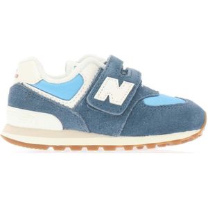 Boy's New Balance 574 Hook and Loop Trainers in Indigo