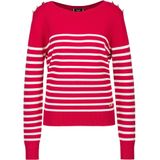 19V69 ITALIA - Flora - Gebreide Trui - Rood/Wit - Lange Mouw