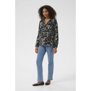 Blouse - KAbeathe - Regular Fit - Zwart/Wit - Lange Mouwen
