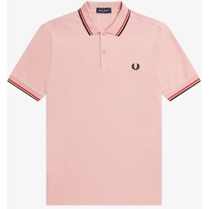 Fred Perry Heren Twin Tipped Poloshirt in Krijtroze