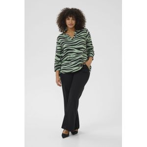 Blouse met korte mouwen Regular fit Green/Black Animal animal