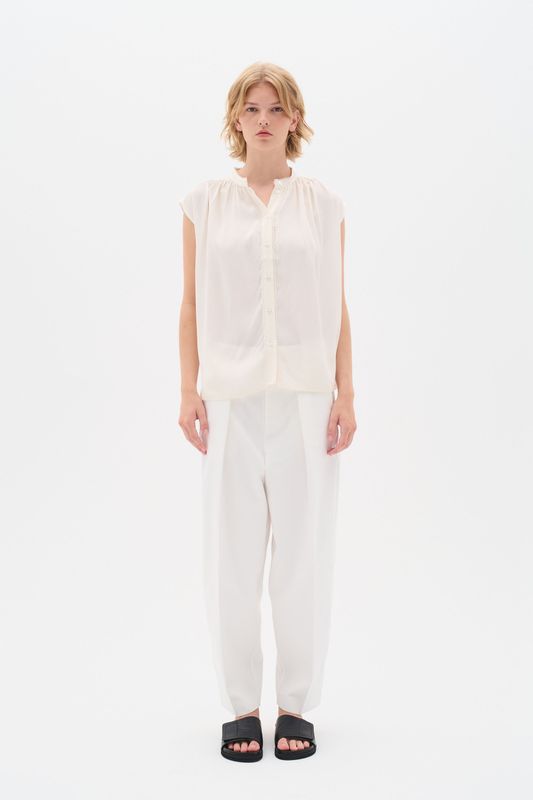 Tops - Effen - Viscose - Opstaande Kraag - Losse Pasvorm