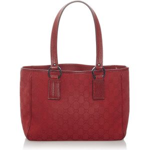 Vintage Gucci GG Canvas Shoulder Bag Red