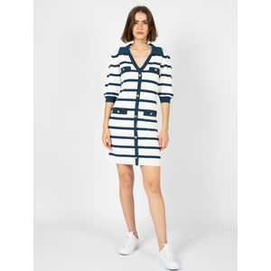 Silvian Heach - Gestreept Mini Jurkje - Wit - Dames - Katoen