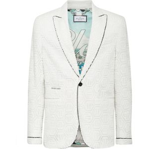 Philipp Plein - Lord Fit Monogram Blazer - Wit - Heren
