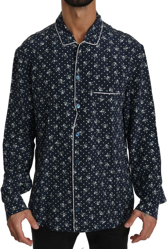 Dolce & Gabbana - Lounge Nachthemd - Blauw - 100% Zijde - Regular Fit