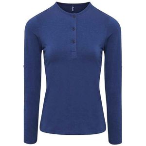 Premier Dames/Dames Long John Effen Rol Mouw T-shirt (Indigo Denim)