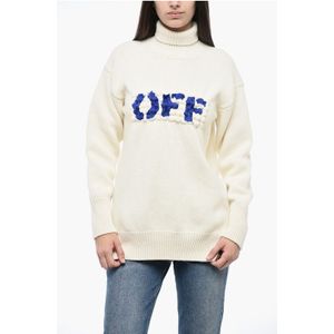 Geborduurde BOILED coltrui met logo in beige
