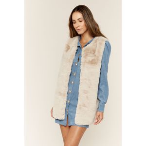 Geen snit mouwloos gilet van imitatiebont