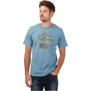 Timberland Seasonal T-shirt Met Camouflagelogo Voor Heren, Blauw - Maat M