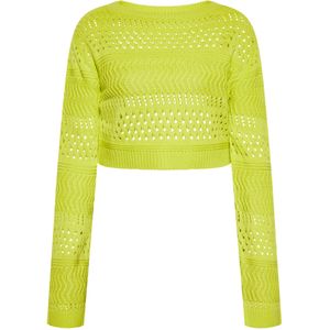 Mymo - Jumper - Kalk - Dames - Opengewerkt Crop-Sweater