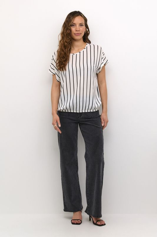 Kaffe - Blouse 'Beathe' - Zwart/Wit - Klassieke Blouse - Krijtstrepen