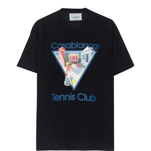 Casablanca Tennisclub 'La Joueuse' T-shirt Zwart