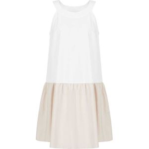 Armani Exchange Dames/Dames Kleurblok Katoenen Midi Dress (Wit/Roze)