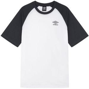 Umbro Heren Core Raglan T-shirt (Wit/Collegiaal Blauw)