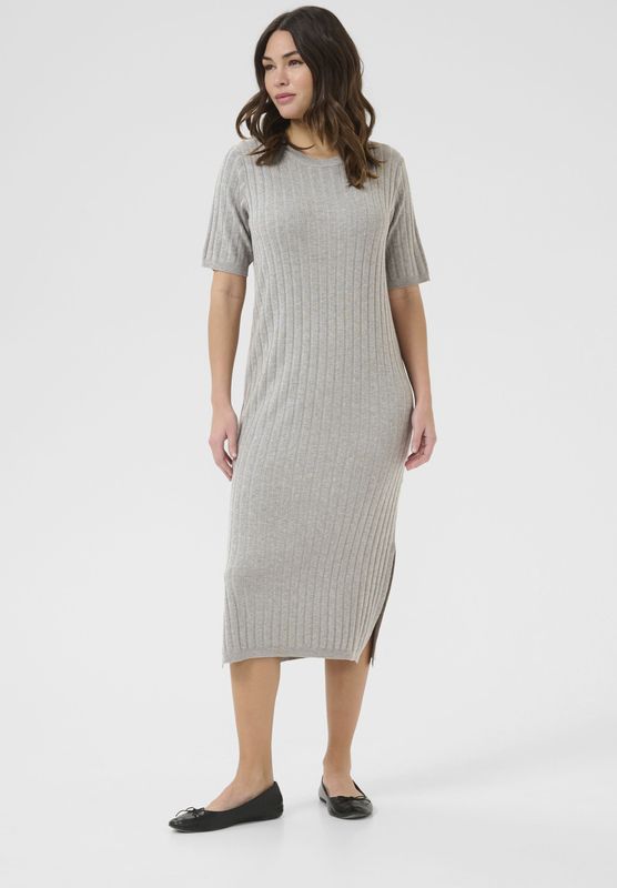 Kaffe - Gebreide Jurk - Grijs - Kalizza