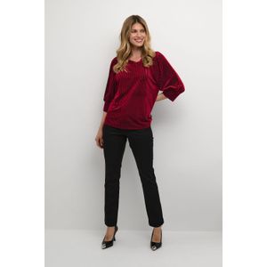 Kaffe - Kacaca - Blouse - Rood - Polyester - Driekwart Pofmouwen