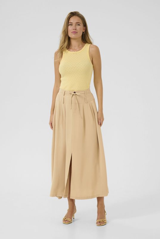 Kaffe - Illis - A-lijn Rok - Sand - 7/8 Lengte