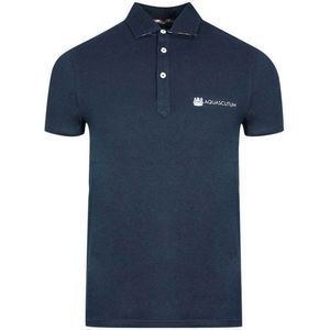 Aquascutum Unisex Volwassen Aldis Block Logo Polo Shirt (Marineblauw)