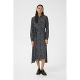 Kaffe - Blousejurk 'Oline' - Blauw/Wit - Normale Pasvorm - Lange Mouw