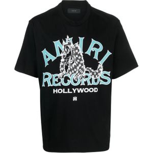Amiri Records Wolf Bedrukt T-shirt in Zwart