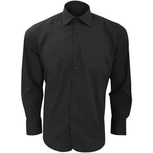 SOLS Heren Brighton Lange Mouw Gepast Werkoverhemd (Zwart) - Maat 4XL