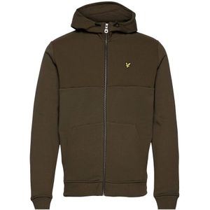 Lyle & Scott Outdoorjas Softshell Jersey Zip Hoodie Groen - Maat M