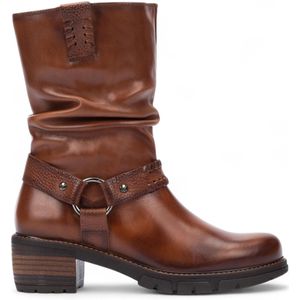 Pikolinos Dames Mid-Calf Cuero Bruine Leren Hoge Enkellaarsjes - San Sebastia