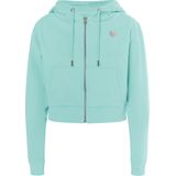 Mymo - Bijgesneden Hoodie met Rits - Aqua - Dames