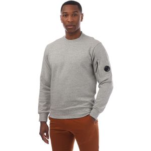 C.P. Company - Diagonal Raised Fleece Lens Crewneck Sweatshirt - Grijs