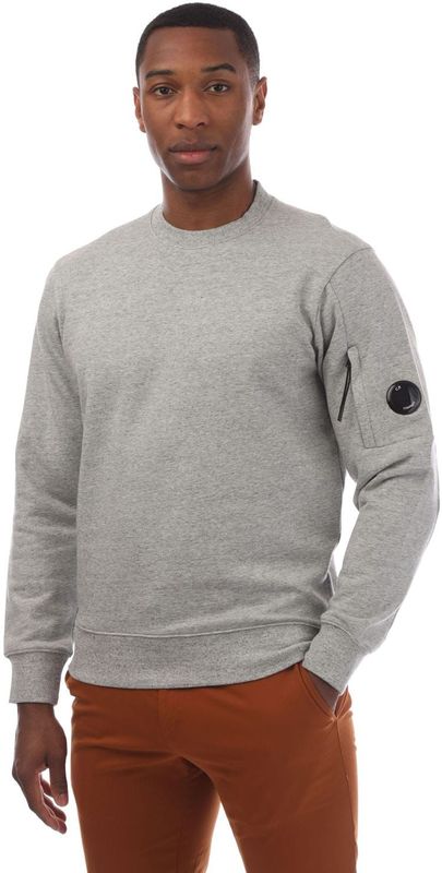 C.P. Company - Diagonal Raised Fleece Lens Crewneck Sweatshirt - Grijs