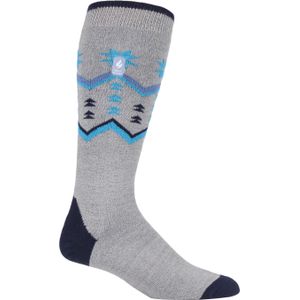 Heat Holders Dames lichtgewicht thermo skisokken - Grijze Fairisle
