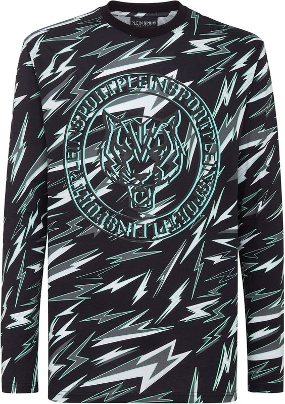 Plein Sport - T-shirt Round Neck LS Tiger - Veelkleurig - Katoen - Lange Mouwen