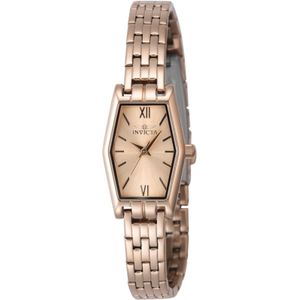 Invicta Angel 48129 Dames Horloge - Quartz Uurwerk - Roestvrij Staal met rosegouden Wijzerplaat - 20mm