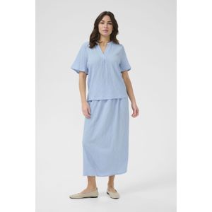 Blouse met korte mouwen Regular fit Soft Chambray light blue