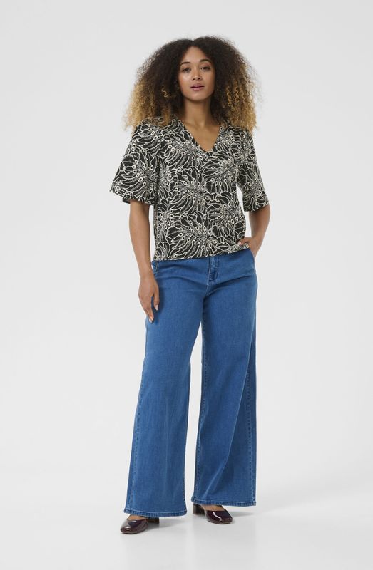 Cream - Cradelena Blouse - Blouse - Black Birch Embroidery - 100% Katoen