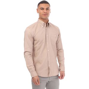 Heren - Boss S-ROAN - Overhemd - Beige - Slim Fit - 100% Katoen