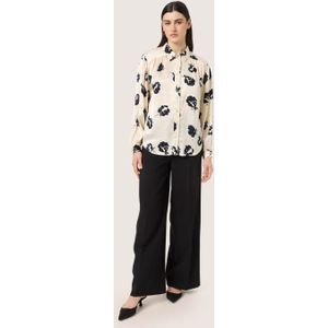 Overhemd met lang mouwen Regular fit Black and White Flower Print black white