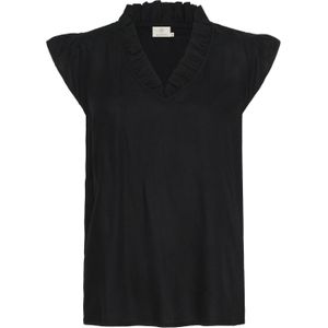 Blouse met korte mouwen Regular fit Black