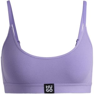 Dames Hugo Stretch-Modal Bralette met Logoband in Paars