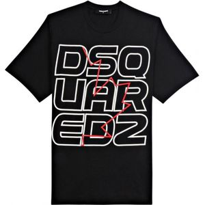 Dsquared2 Techno Maple Leaf oversized zwart T-shirt