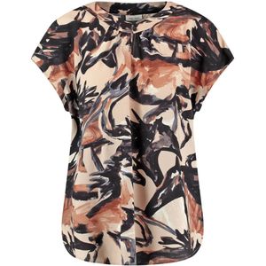 Gerry Weber Blousetop Met All Over Print Bruin/zwart/beige - Maat 2XL