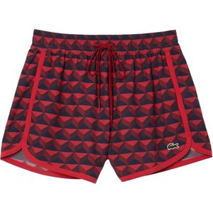 Lacoste Dames/Dames Draped Shorts met grafische print (Rood)